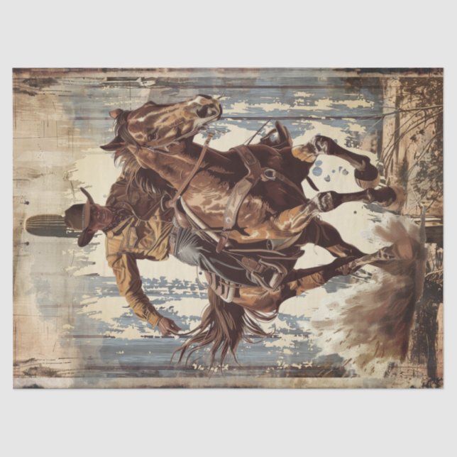 Cowboy Decoupage Tissue Paper (Front)