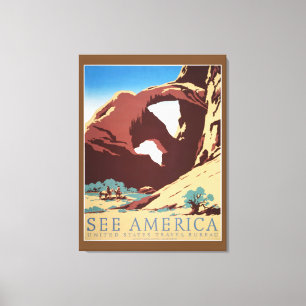 Cowboy Desert Vintage Western Horses Canvas Print