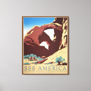 Cowboy Desert Vintage Western Horses  Canvas Print