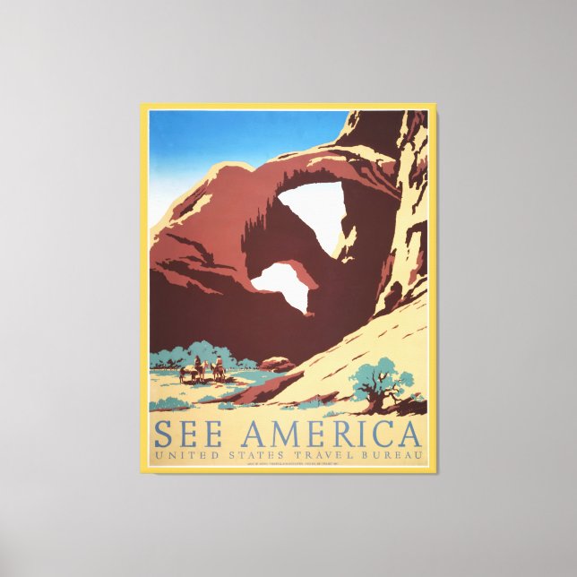 Cowboy Desert Vintage Western Horses  Canvas Print (Front)