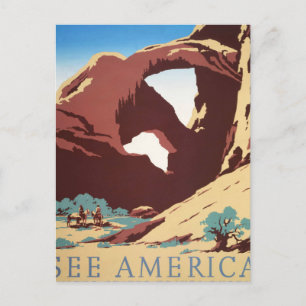 Cowboy Desert Vintage Western Horses  Postcard