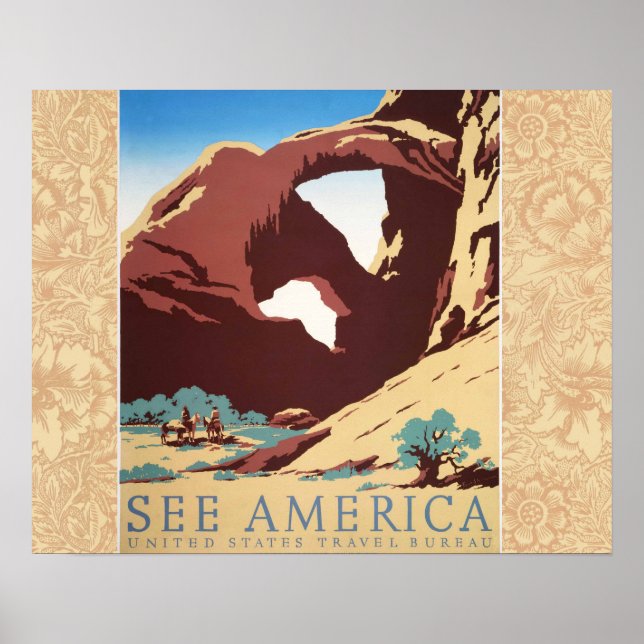 Cowboy Desert Vintage Western Horses  Poster (Front)