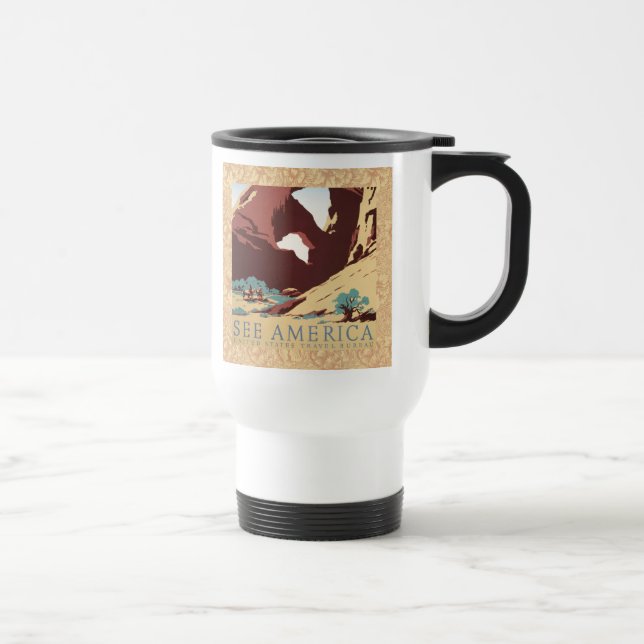 Cowboy Desert Vintage Western Horses  Travel Mug (Right)