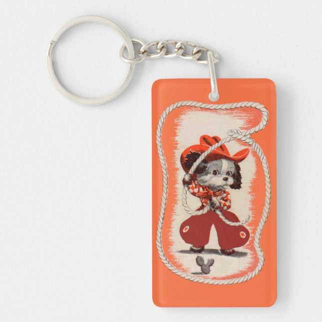cowboy dog key ring (Front)