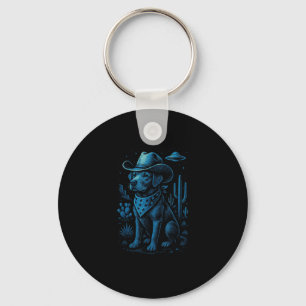 Cowboy Dog Labrador Retriever Alien Western Desert Key Ring