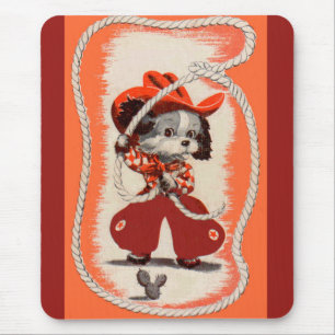 cowboy dog mouse mat
