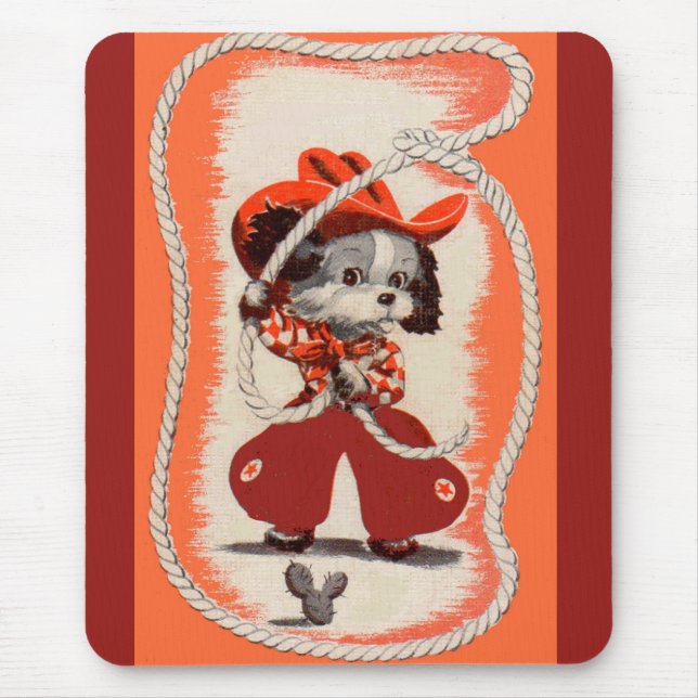 cowboy dog mouse mat (Front)