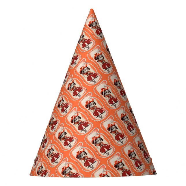 cowboy dog print party hat (Front)