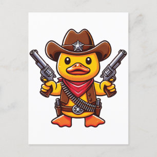Cowboy Duck Sheriff Postcard
