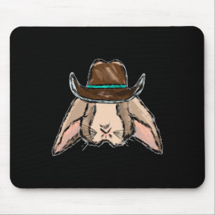 Cowboy Easter Bunny Cowboy Hat Western Punchy  Mouse Mat