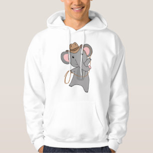 Cowboy Elephant Elephant Safari Lasso Western Hoodie