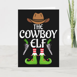 Cowboy Elf Matching Family Group Christmas Party X Card