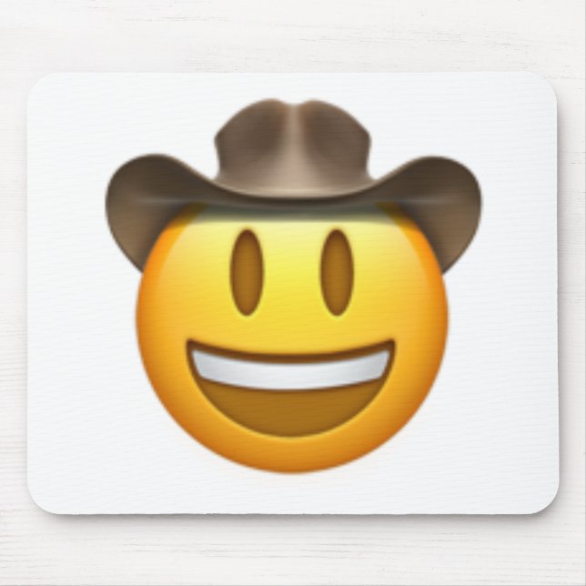 Cowboy emoji face mouse mat (Front)