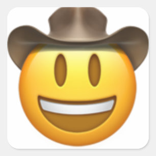 Cowboy emoji face square sticker