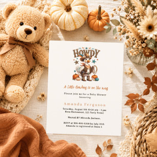 Cowboy fall western goose Baby Shower invitation