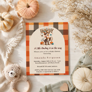 Cowboy fall western goose Baby Shower invitation