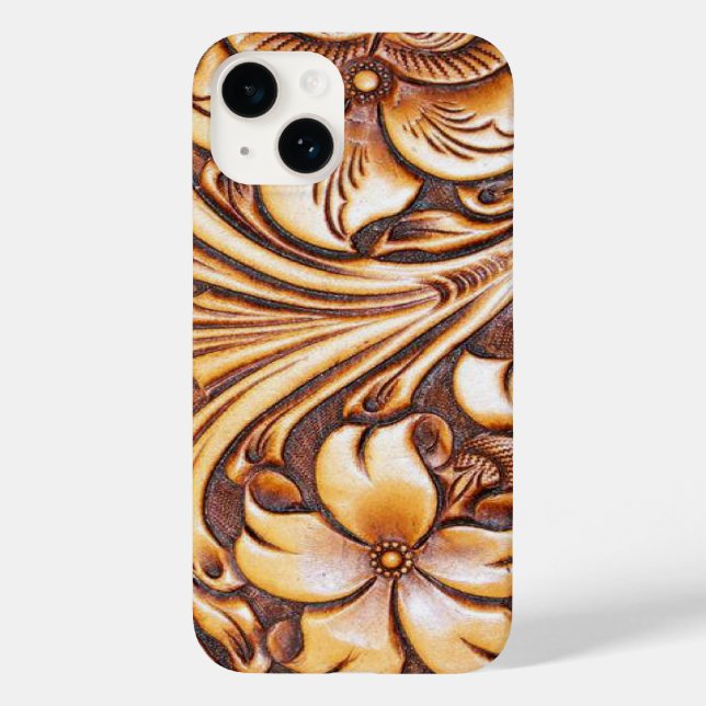 Cowboy Fashion Western Country Tooled Leather Case-Mate iPhone Case (Back)