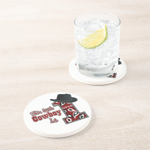 Cowboy First Birthday Coaster