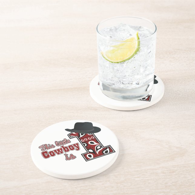 Cowboy First Birthday Coaster (Side)