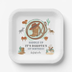 Cowboy First Birthday  Paper Plate