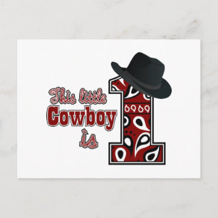 Cowboy First Birthday Postcard
