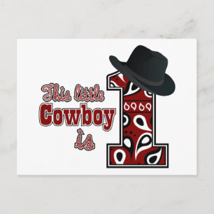Cowboy First Birthday Postcard