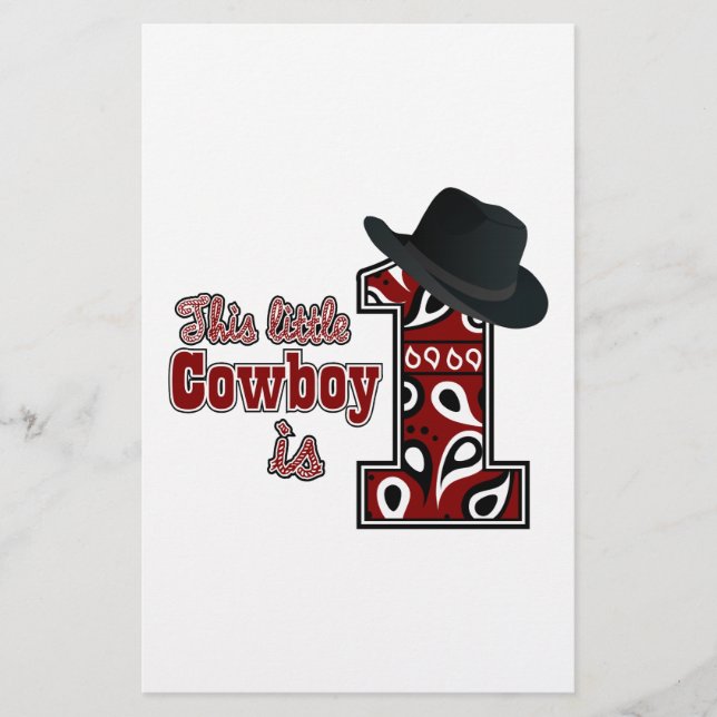 Cowboy First Birthday Stationery (Front)