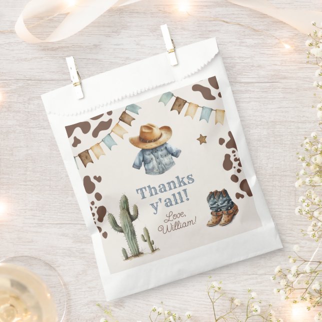 Cowboy First  Rodeo birthday Wild West Thank you  Favour Bags (Clipped)