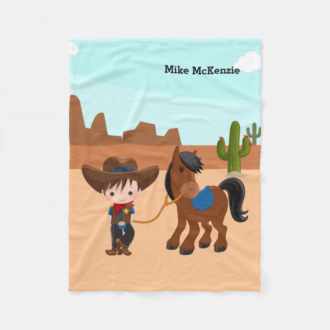 Cowboy Fleece Blanket (Front)