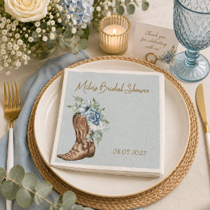 COWBOY FLORAL BRIDAL SHOWER  NAPKIN