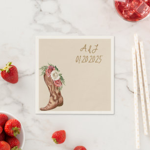 COWBOY FLORAL BRIDAL SHOWER  NAPKIN