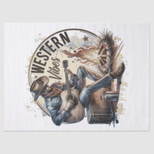 Cowboy Free Spirit Retro Western Decoupage Tissue Paper