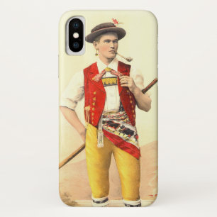 Cowboy from Appenzell in Traditional Swiss Costume iPhone X Case
