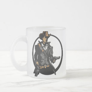 Cowboy Frosted Glass Coffee Mug