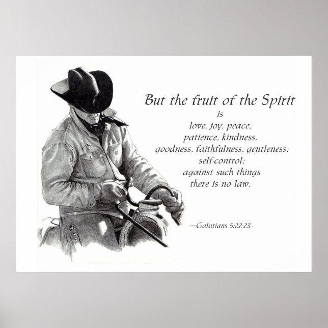 COWBOY: FRUIT OF THE SPIRIT: PENCIL ART POSTER (Front)
