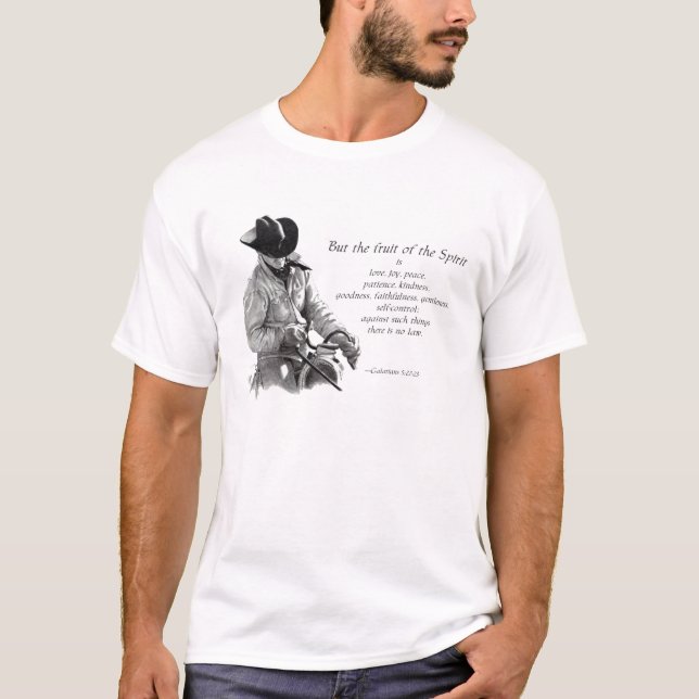 COWBOY: FRUIT OF THE SPIRIT: PENCIL ART T-Shirt (Front)