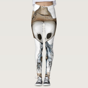 cowboy funny halloween art leggings