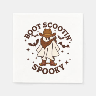 Cowboy Ghost Cowhide Boot Scooting Spooky Western Napkin