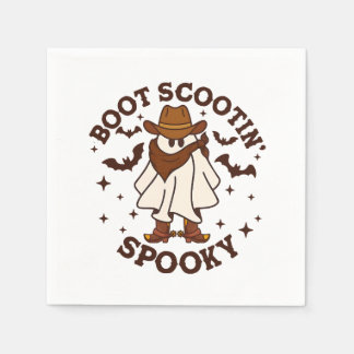 Cowboy Ghost Cowhide Boot Scooting Spooky Western  Napkin