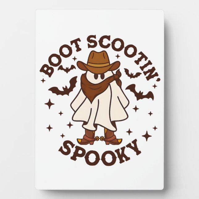 Cowboy Ghost Cowhide Boot Scooting Spooky Western  Plaque (Front)