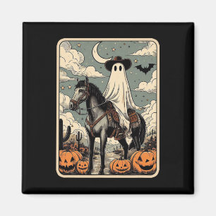 Cowboy Ghost Riding Horse Funny Tarot Card Hallowe Magnet