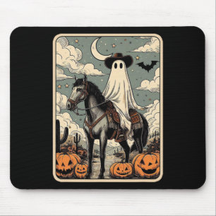 Cowboy Ghost Riding Horse Funny Tarot Card Hallowe Mouse Mat