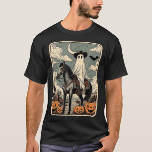 Cowboy Ghost Riding Horse Tarot Card Halloween  T-Shirt