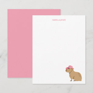 Cowboy girl capybara animal kids stationery paper  card