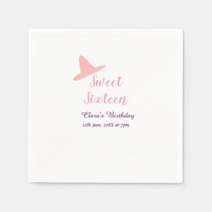 cowboy girl sweet 16th birthday pink purple name m napkin