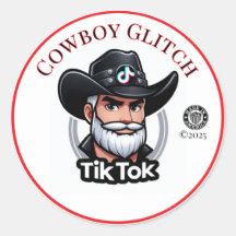 Cowboy Glitch | Round | Stickers