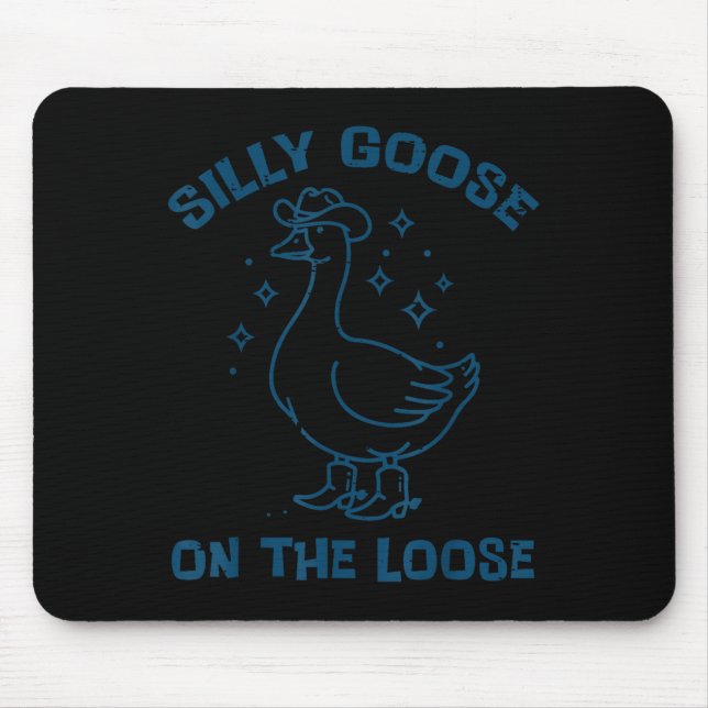 Cowboy Goose Silly On The Loose Funny Animal Men W Mouse Mat (Front)