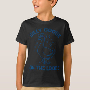 Cowboy Goose Silly On The Loose Funny Animal Men W T-Shirt
