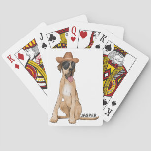 Cowboy Great Dane Dog Playing Cards