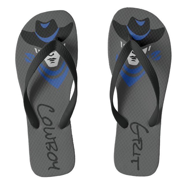 Cowboy Grit Flip Flops (Footbed)